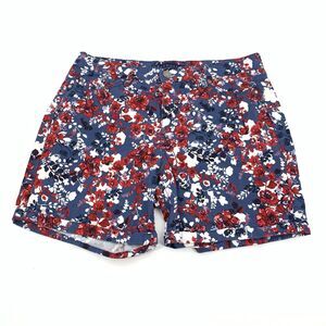 Bandolio Floral Print Chino Amy Shorts 10 Womens Red Blue Dress Casual Large
